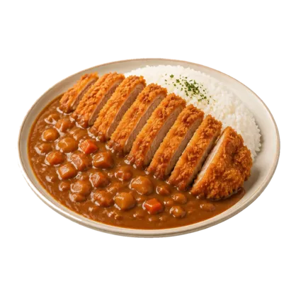 카레와 돈가스를 함께 먹는 카츠카레